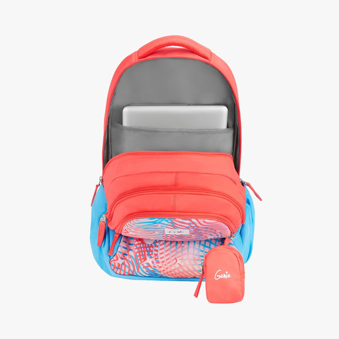 Genie Diva School Backpack With Premium Fabric - Blue (19")