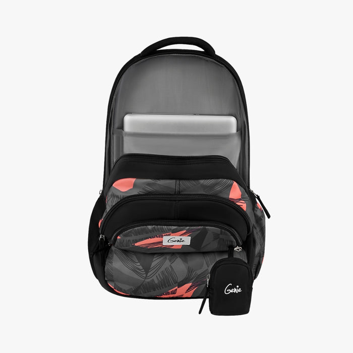 Genie Sage 36L School Backpack With Premium Fabric - Black (19")