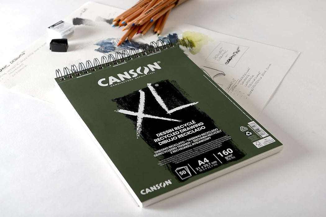 CANSON - XL RECYCLED ALBUMS SPIRAL 160GSM A4 ((21X29.7 CM OR 8.3x11.7")