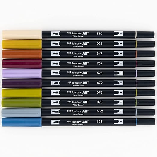 Tombow Dual Brush Pens Set of 10 (Muted)