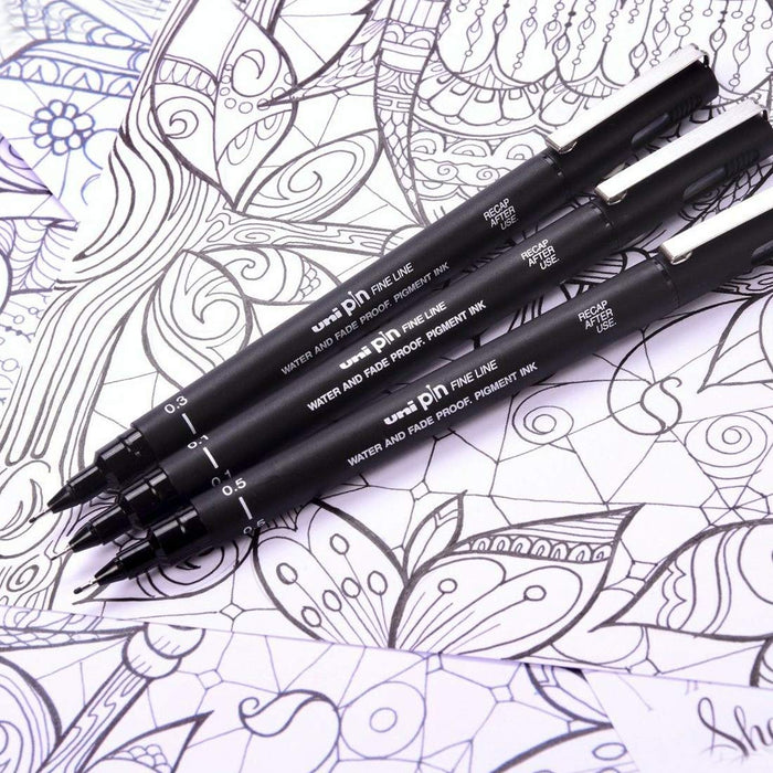 Uni Pin Fineliner Drawing Pen Set of 12