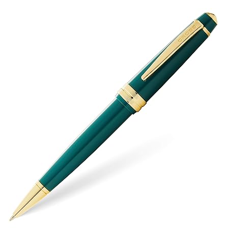 cross-bailey-AT0742-12-light-polished-green-resin-and-gt-ballpoint-pen-front-view