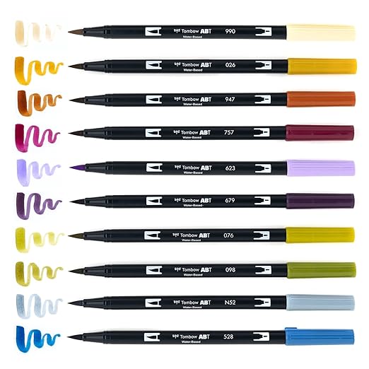 Tombow Dual Brush Pens Set of 10 (Muted)