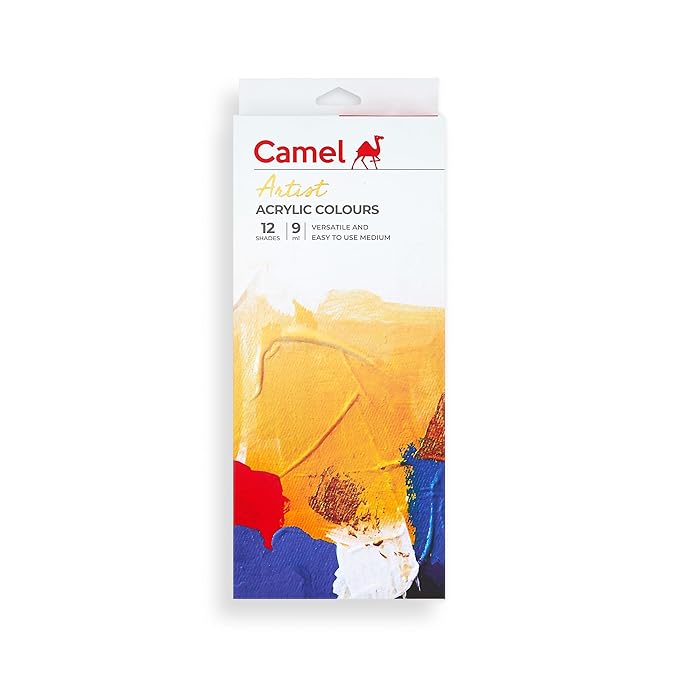 Camel -Artist Acrylic Colours Set of 12 Shades (9ml)