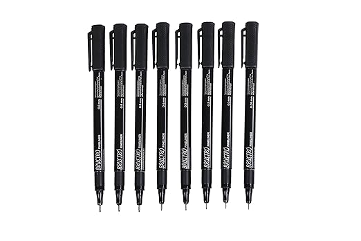 Brustro Professional Pigment Based Fineliner (Set of 8)