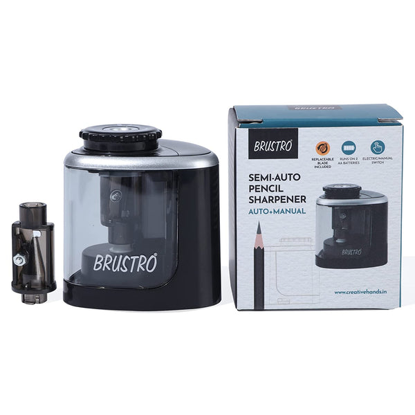 Brustro Semi-Auto (Battery Operated + Manual) Pencil Sharpener