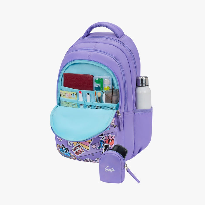Genie Pearl 27L Juniors Backpack With Easy Access Pockets - Purple (17")