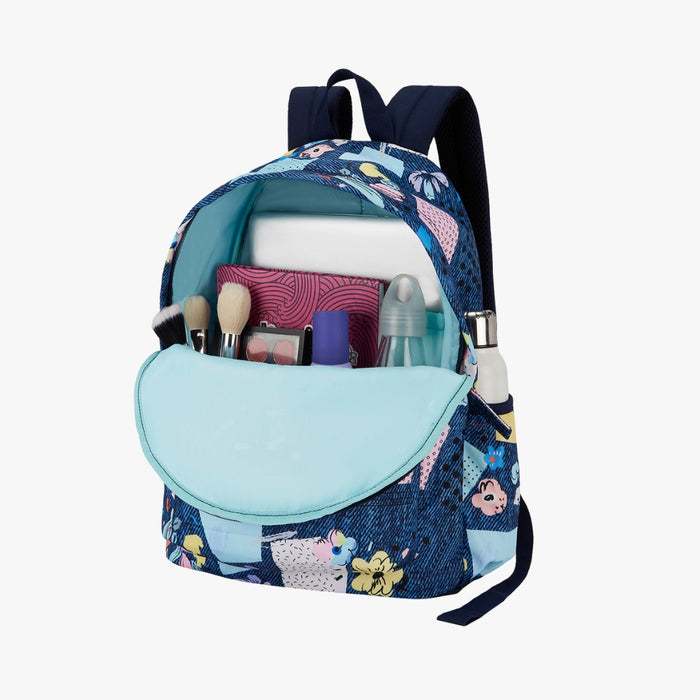 Genie Patchy 18L Casual backpack With Easy Access Pockets - Blue (16")