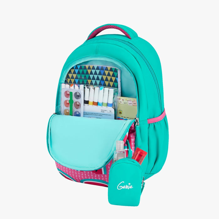 Genie Fruity Small Backpack With Comfortable Padding for Kids - Teal (15")