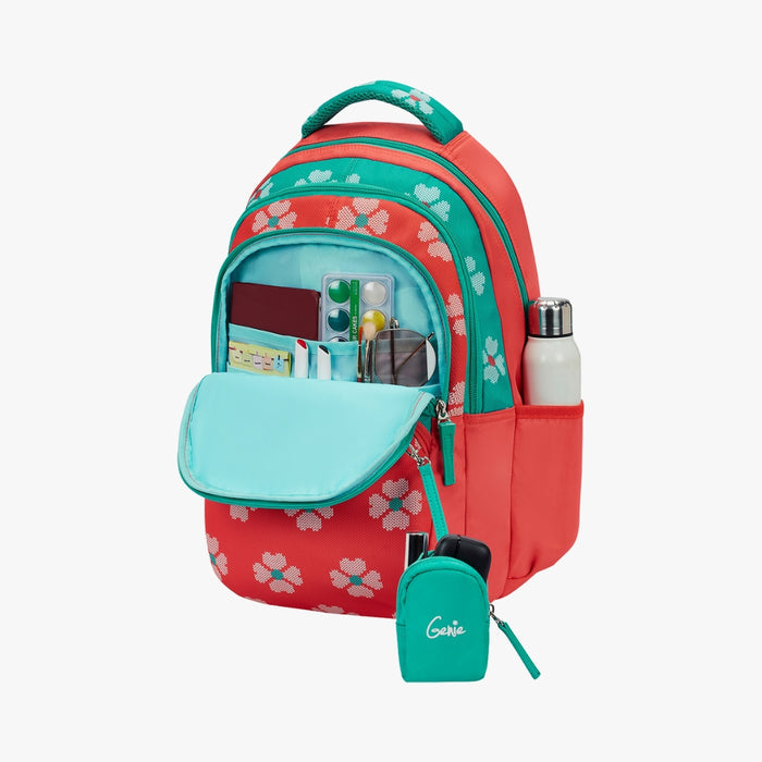 Genie Crimson 27L Juniors Backpack With Easy Access Pockets - Teal(17")