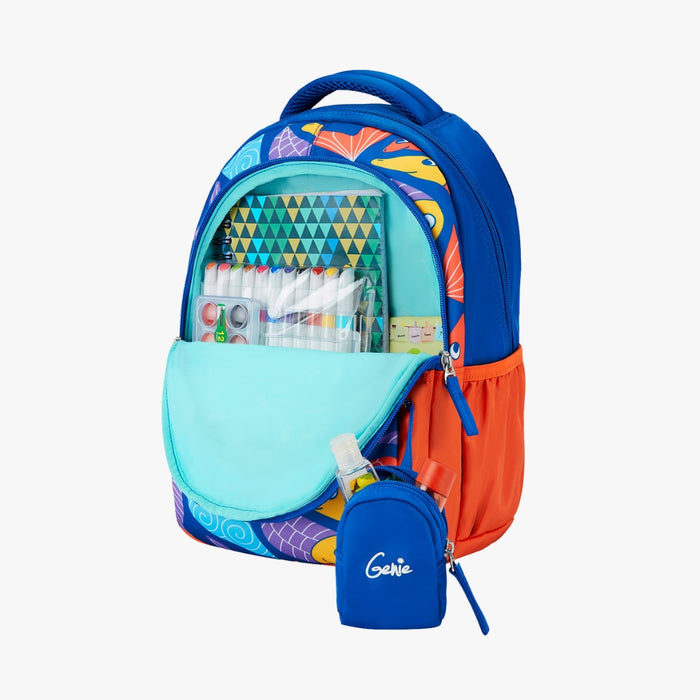 Genie Finley Small Backpack With Comfortable Padding for Kids - Blue (15")