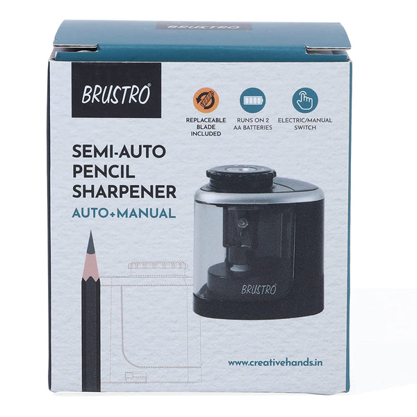 Brustro Semi-Auto (Battery Operated + Manual) Pencil Sharpener