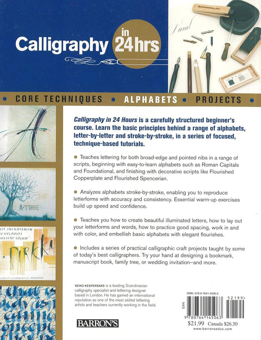 Calligraphy in 24 Hours (Paperback) by Veiko Kespersaks