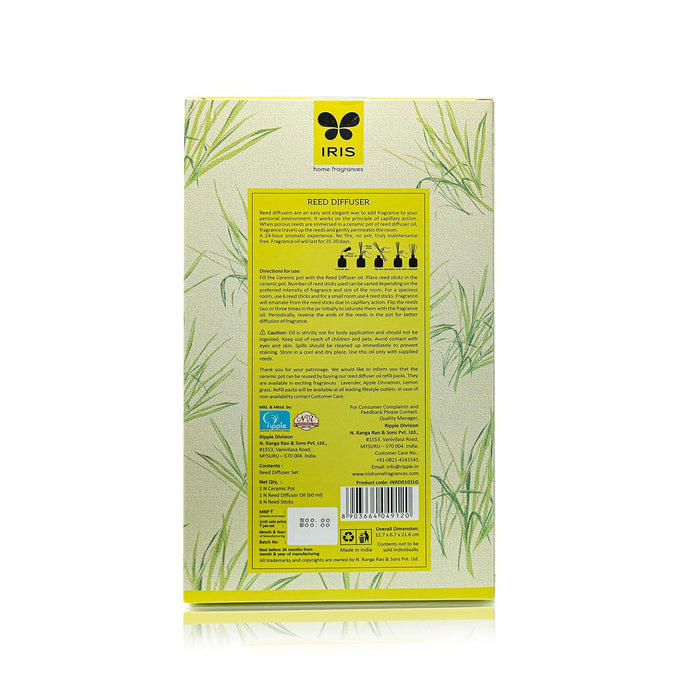 IRIS Lemon Grass Reed Diffuser Set