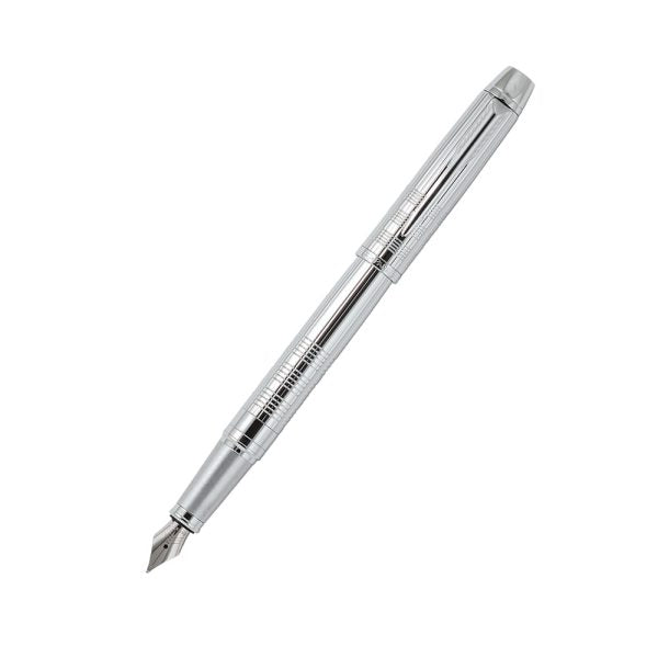 parker-odyssey-shiny-chrome-chiselled-CT-fountain-pen-front-view