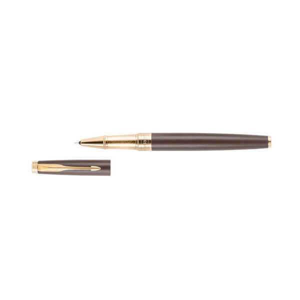 parker-aster-matte-brown-GT-rollerball-pen-open-view