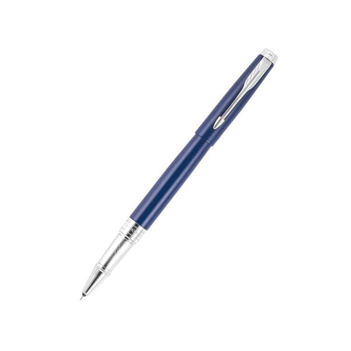 parker-aster-matte-blue-CT-rollerball-pen-front-open-view