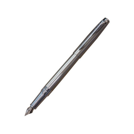 parker-aster-brushed-metal-CT-fountain-pen-front-view