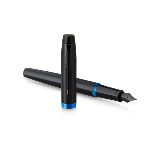 parker-IM-marine-blue-black-trim-fountain-pen-(M)-open-view