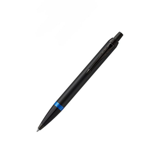 parker-IM-marine-blue-black-trim-ballpoint-pen-front-view