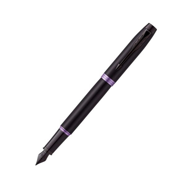 parker-IM-amethyst-purple-black-metal-trim-fountain-pen-(F)-front-view