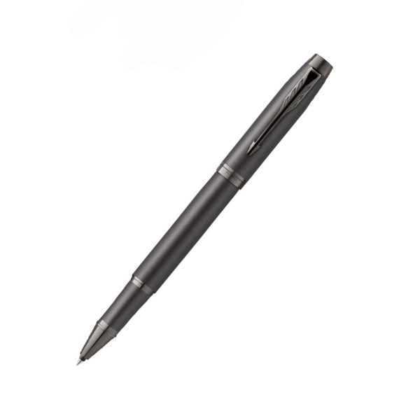 parker-IM-monochrome-titanium-trim-rollerball-pen-front-view