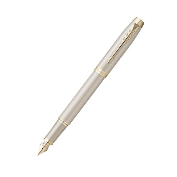 parker-IM-monochrome-champagne-trim-fountain-pen-front-view