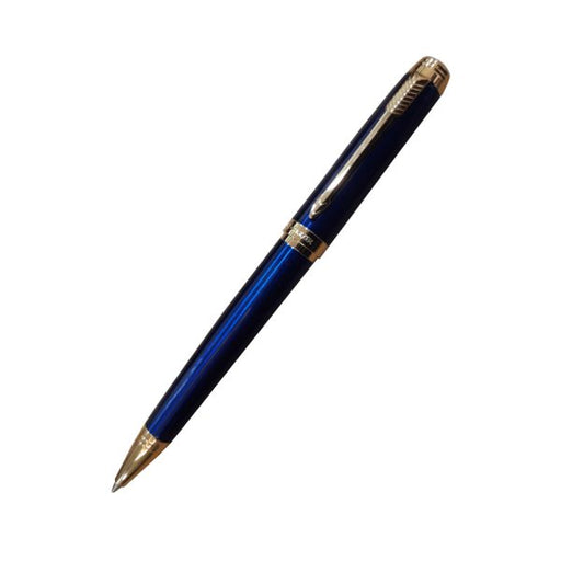 parker-ambient-laque-blue-gold-trim-ballpoint-pen-front-view