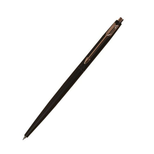 parker-insignia-matte-black-gold-trim-ball-pen-front-view