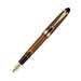 pilot-custom-823-transparent-brown-fountain-pen-with-ink-bottle-(B)-front-view