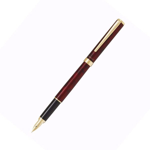 pilot-cavalier-black-&-red-GT-fountain-pen-(M)-front-view