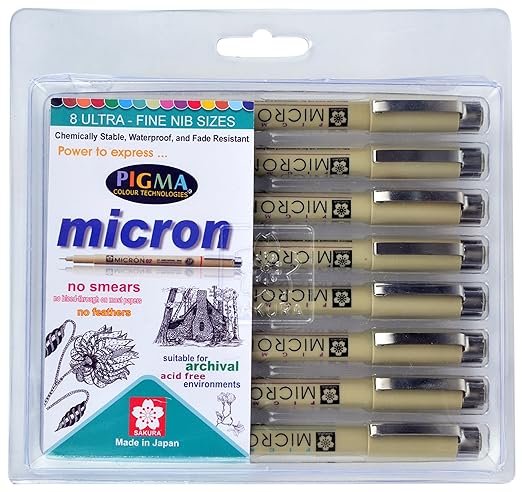 Sakura Pigma Micron Pen Set of 8