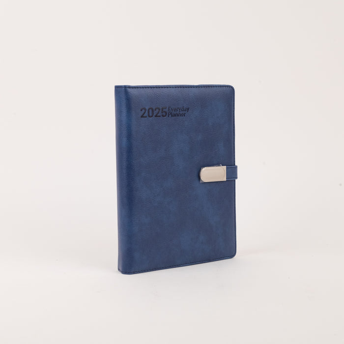 anupam-crest-2025-diary-charming-design-premium-leather-texture-80-GSM-blue-front-view