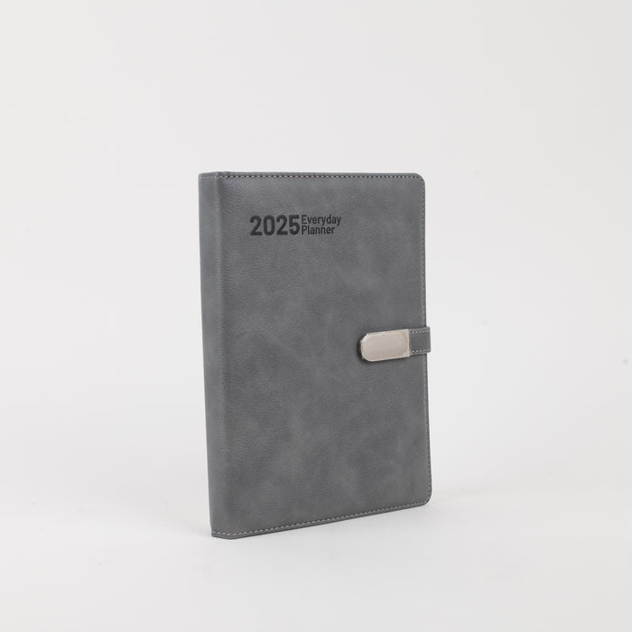 anupam-crest-2025-diary-charming-design-premium-leather-texture-80-GSM-grey-front-view