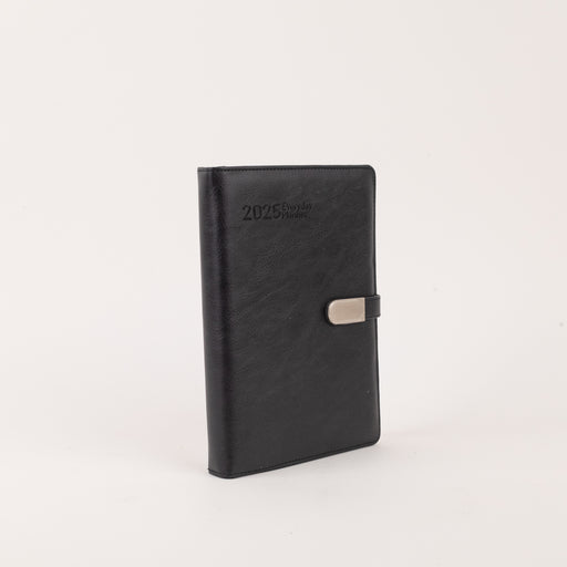 anupam-crest-2025-diary-charming-design-premium-leather-texture-80-GSM-black-front-view