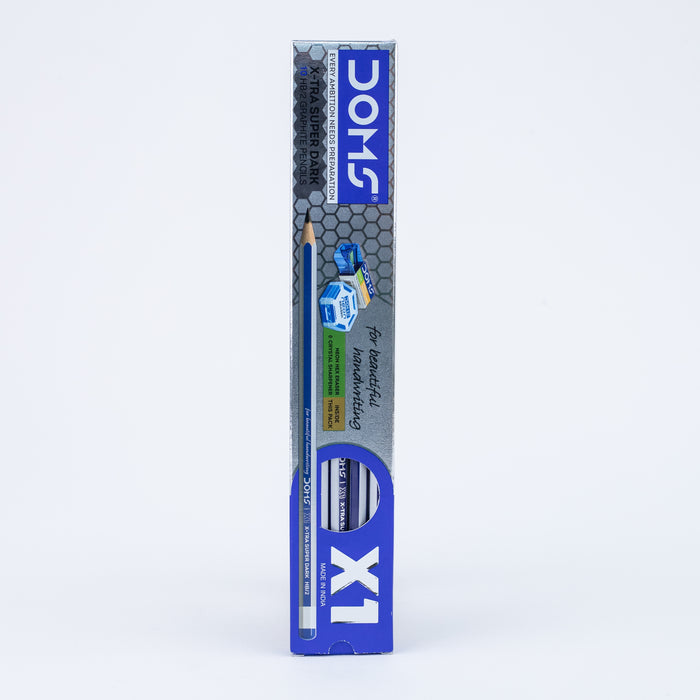 Doms X1 X-TRA HB-2 Super Dark Graphite Pencils Set of 10