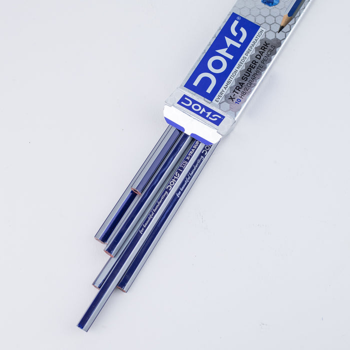 Doms X1 X-TRA HB-2 Super Dark Graphite Pencils Set of 10