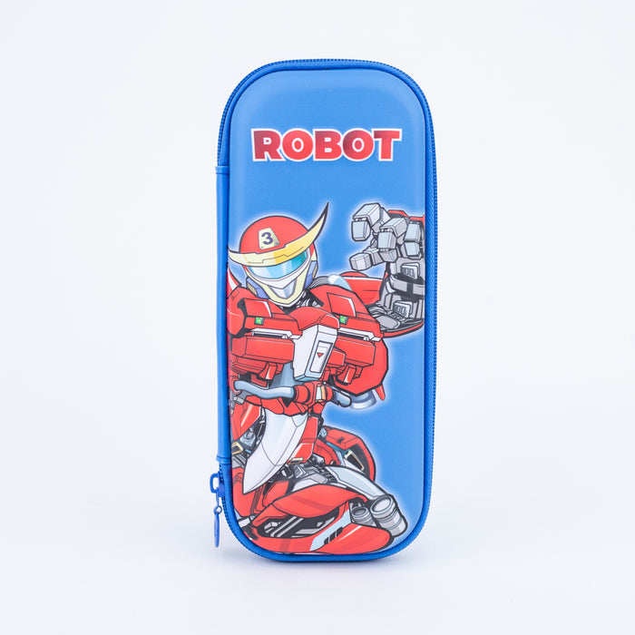 Robot Design 3D Pencil/Pen Case For Kids - Blue