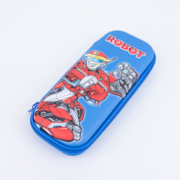 Robot Design 3D Pencil/Pen Case For Kids - Blue