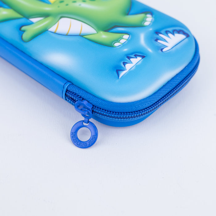 Dinosaur Design 3D Pencil/Pen Case For Kids - Blue
