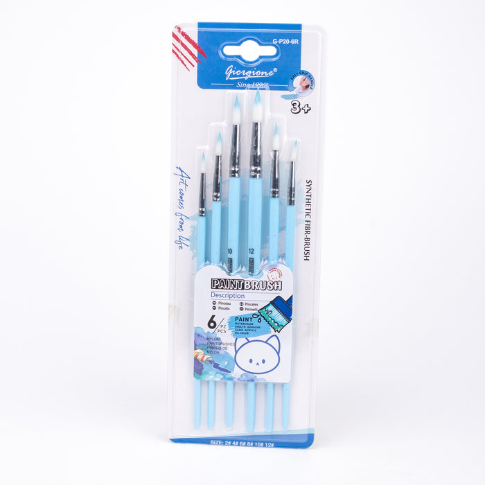Giorgione Synthetic Round Paint Brush Set of 6 - Blue