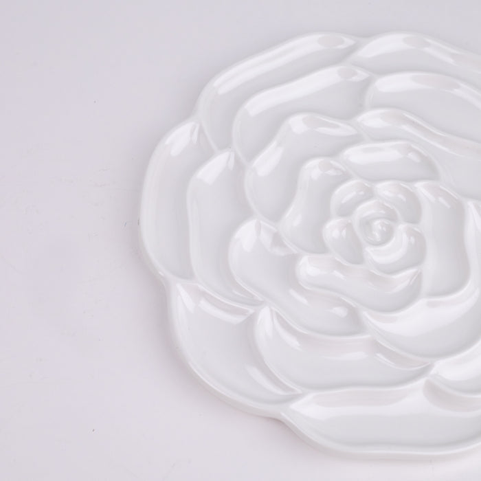 Flower Shaped Nano Material Artist Color Palette Tray (Like Ceramic) DC-940 - White