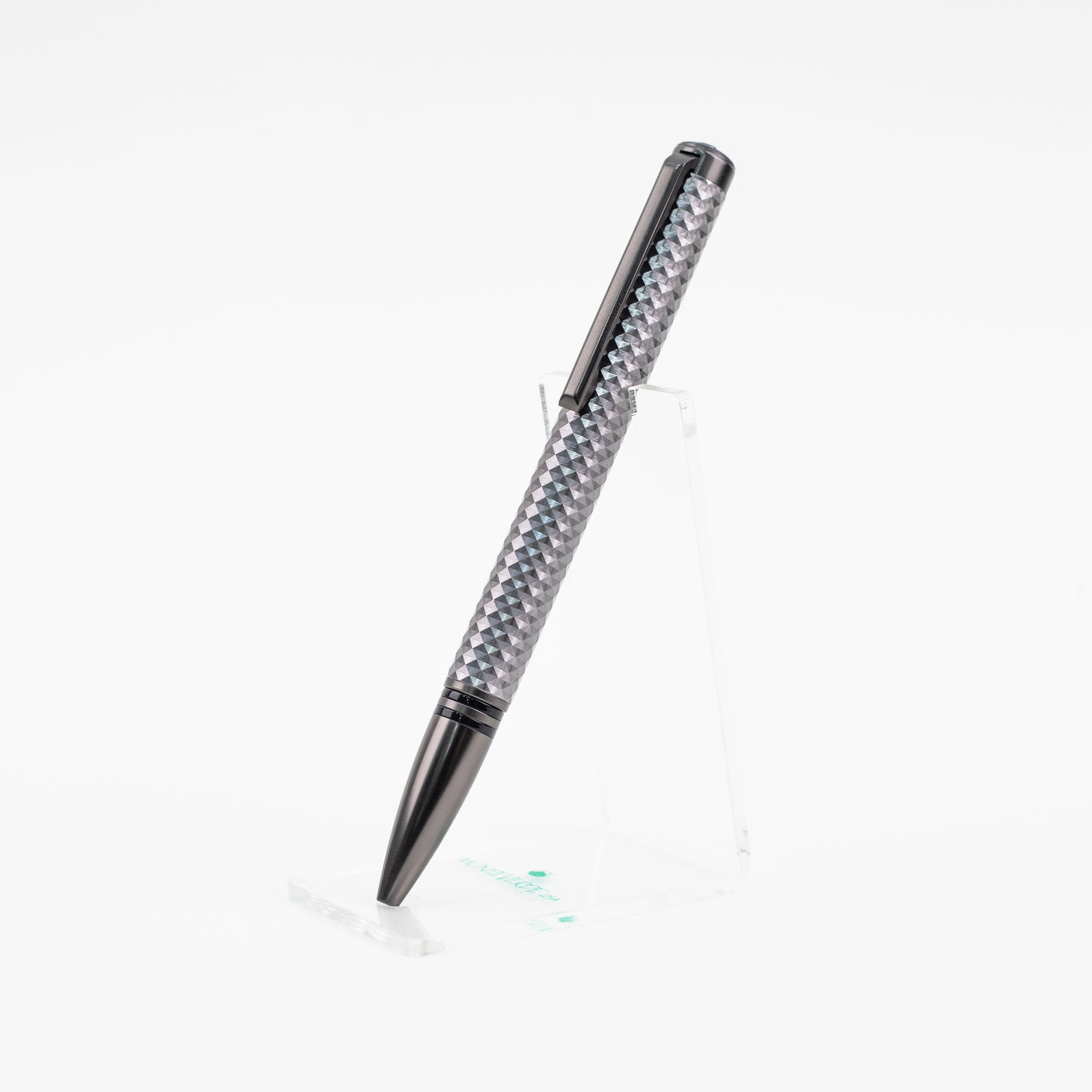 lapis-bard-contemporary-torque-ballpoint-pen-titanium-colour-with-shiny-gunmetal-trims-(Special Edition)-front-view