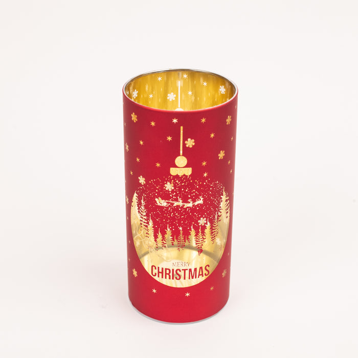 Christmas Glass Cylinder Lamp