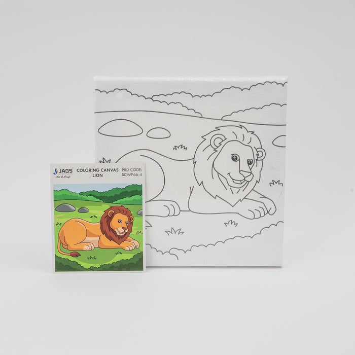 JAGS Stretched Canvas For Kids 6 X 6 Inch - Lion