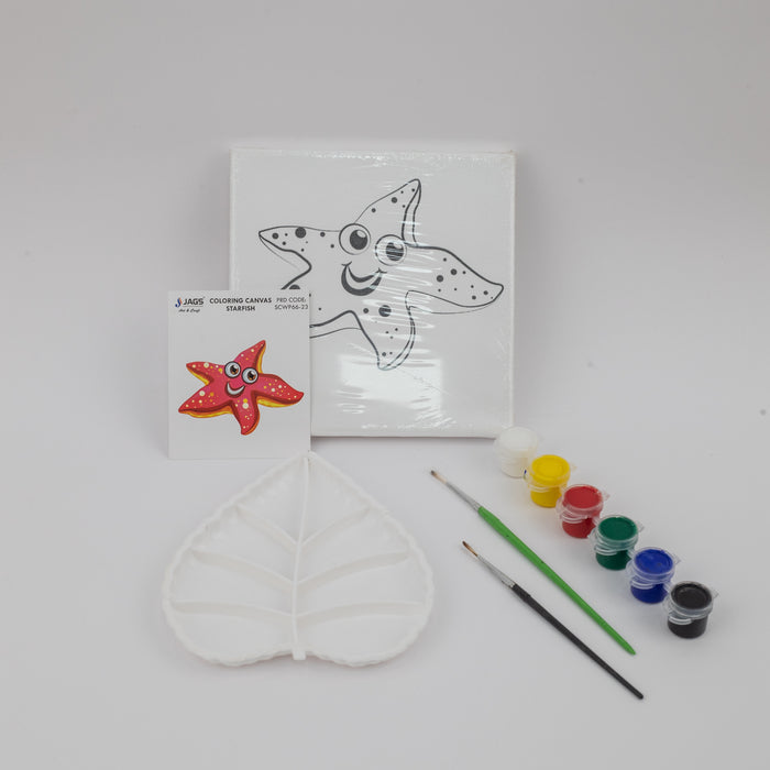 JAGS Stretched Canvas For Kids 6 X 6 Inch - Star Fish