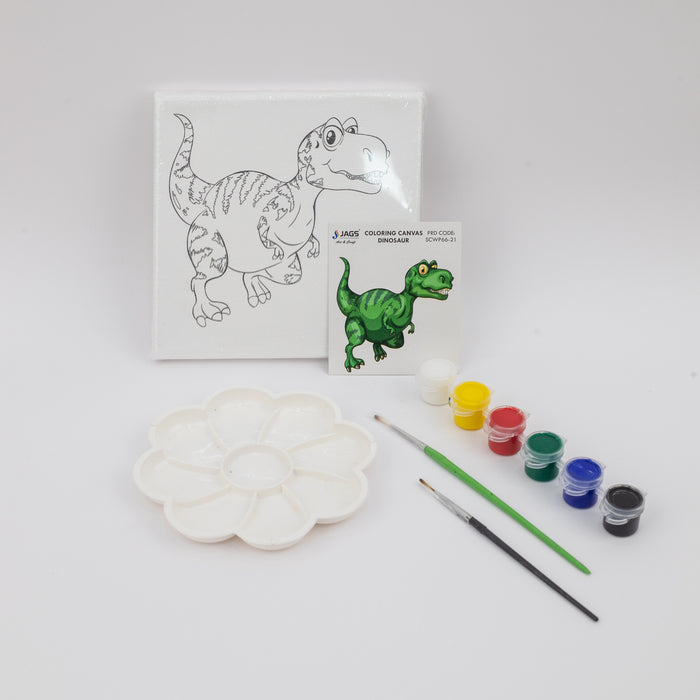 JAGS Stretched Canvas For Kids 6 X 6 Inch - Dinosaur