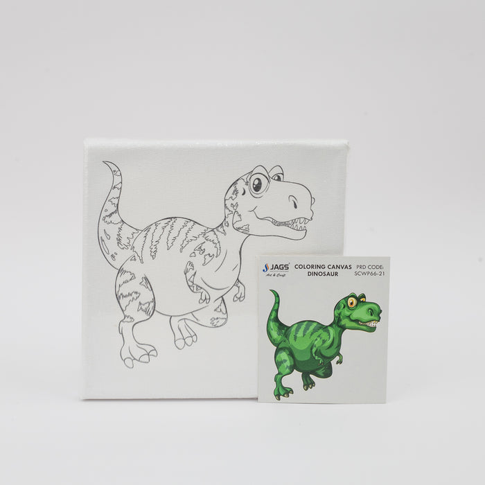 JAGS Stretched Canvas For Kids 6 X 6 Inch - Dinosaur