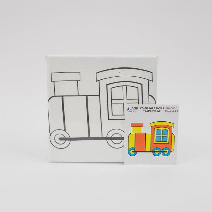 JAGS Stretched Canvas For Kids 6 X 6 Inch - Train Engine