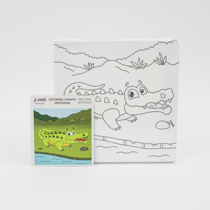 JAGS Stretched Canvas For Kids 6 X 6 Inch - Crocodile